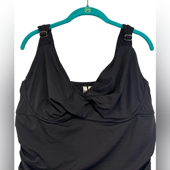 Anne Cole Plus Size Black One Piece Skirt Swim Suit Size 18W - Picture 6 of 15